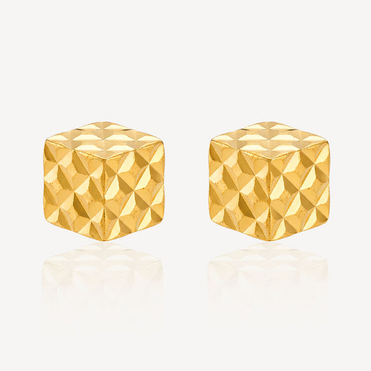 916 Gold Square Box Earring
