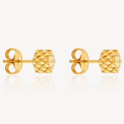 916 Gold Square Box Earring
