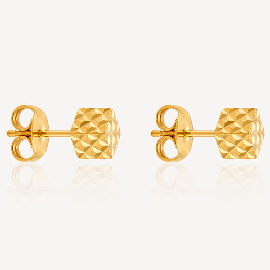 916 Gold Square Box Earring