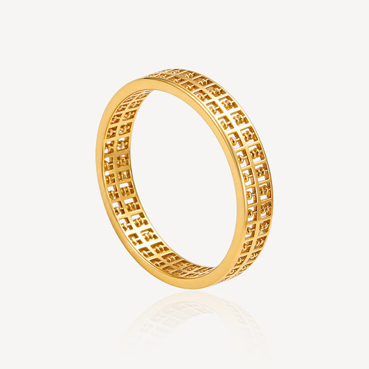 916 Gold Thin Abacus Ring (Smooth)