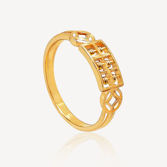 916 Gold Thin Abacus with Coin Ring - Top Gold Shop Gold Jewellery in singapore