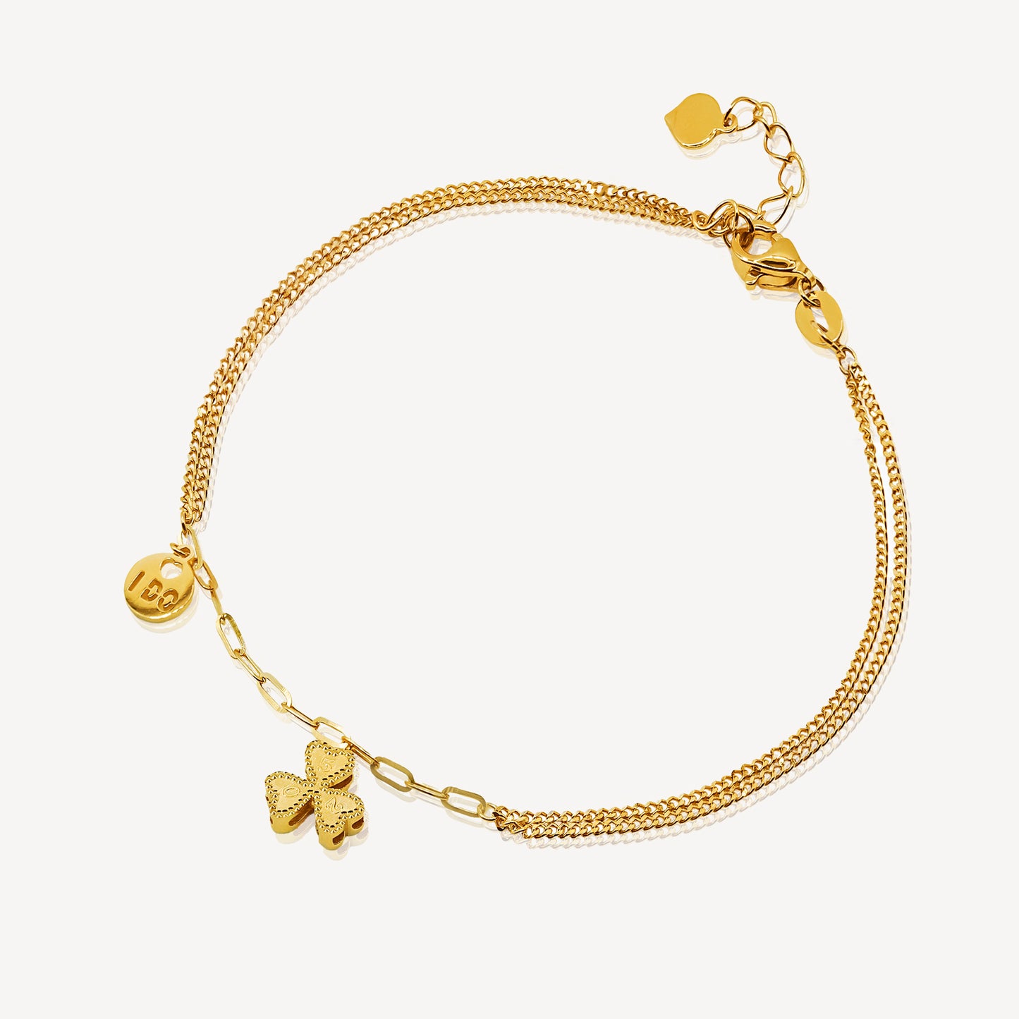 916 Gold Three Leaf 520 Bracelet