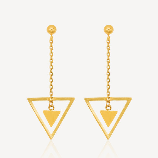 916 Gold Triangle Earring