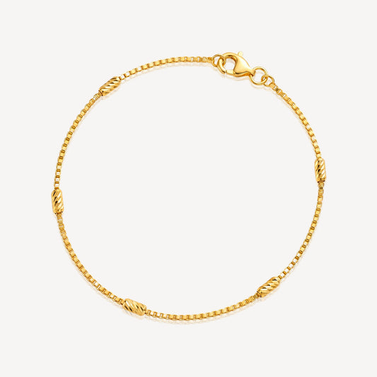 916 Gold Tube Link Bracelet