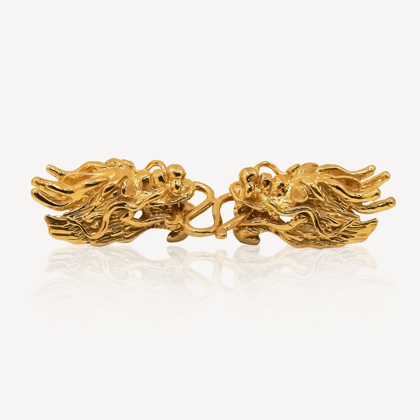 916 Gold Twin Dragon Charm