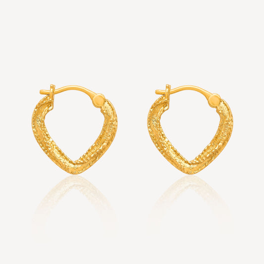 916 Gold Twisted Heart Earring