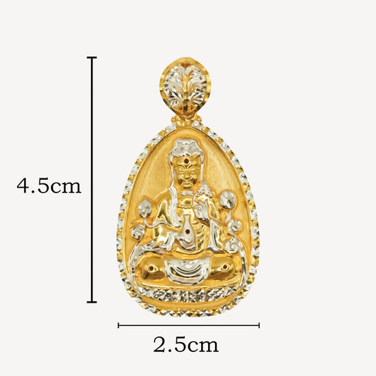 916 Gold Two Tone Guan Yin Pendant - Top Gold Shop Gold Jewellery in singapore