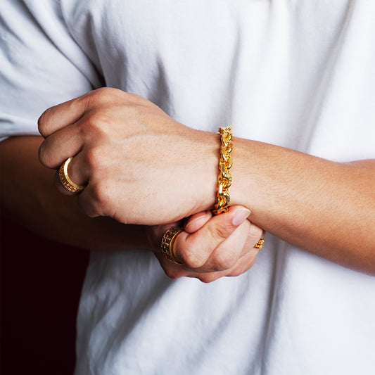 916 Gold Wanzi Bracelet [151.08gm--12.1mm]