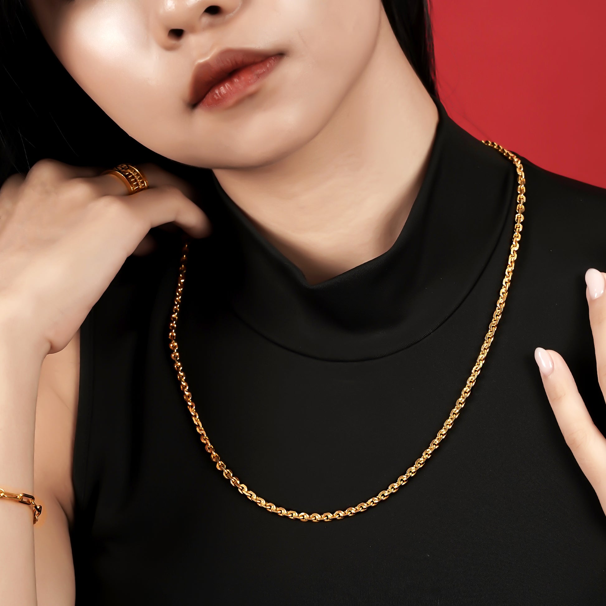 916 Gold 65cm Solid Wanzi Chain – Top Gold Shop