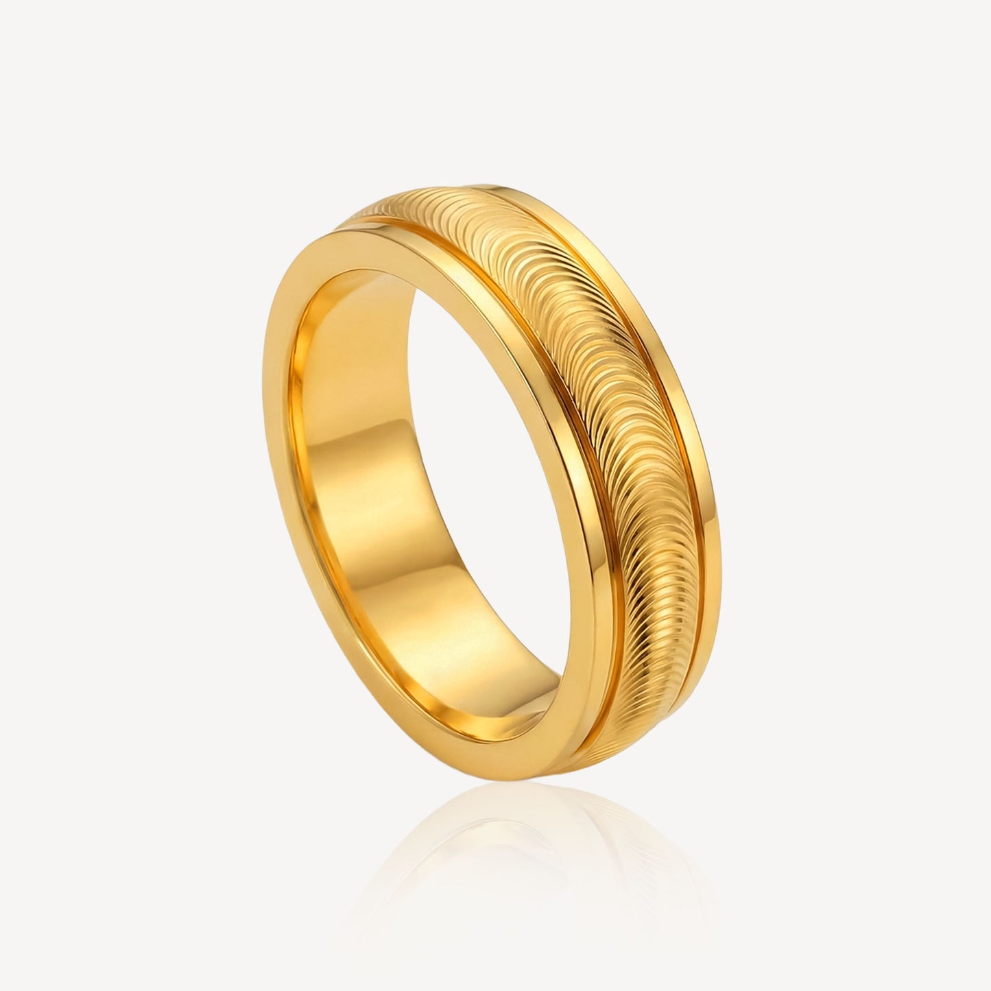 916 Gold Wave Spinning Ring