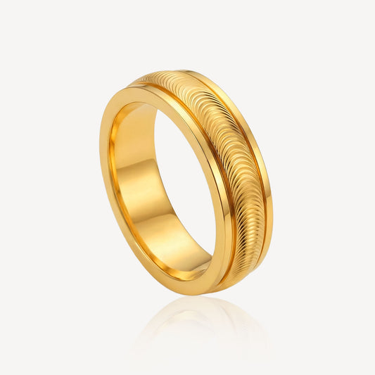 916 Gold Wave Spinning Ring