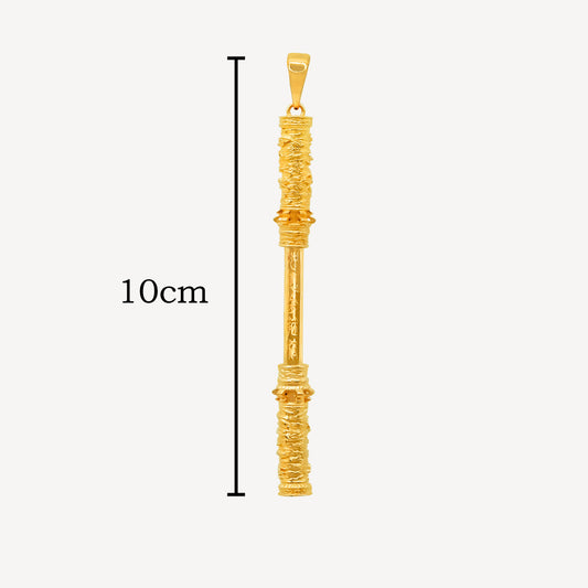 916 Gold Wukong Stick Pendant