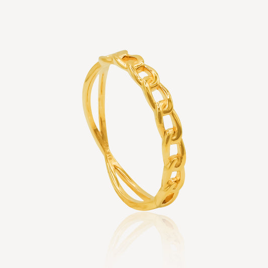 916 Gold Infinity Chain Ring