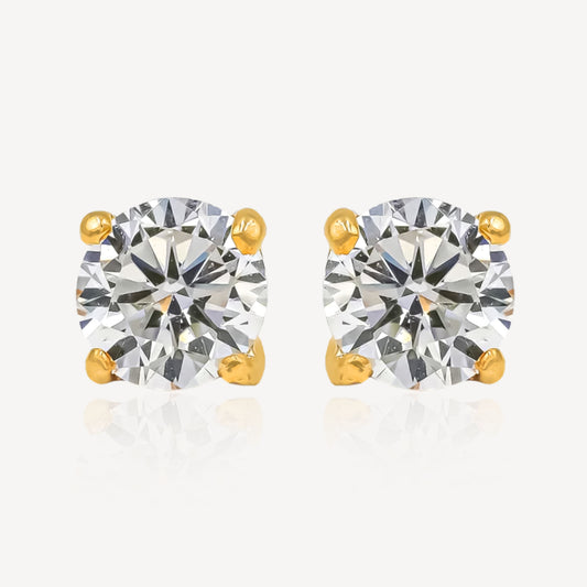 916 Gold Zirconia Earring
