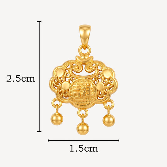 916 Gold 吉祥平安锁 Pendant