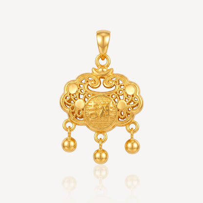 916 Gold 吉祥平安锁 Pendant