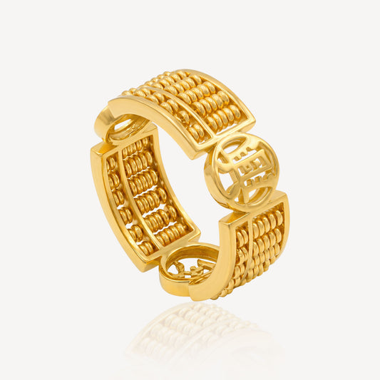 916 Gold 兴旺发 Abacus Ring