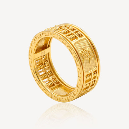 916金发珠算盘旋转戒指