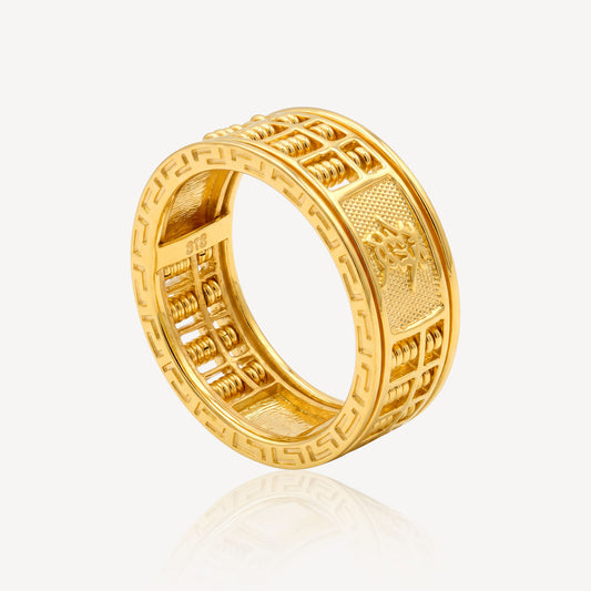 916金发珠算盘旋转戒指