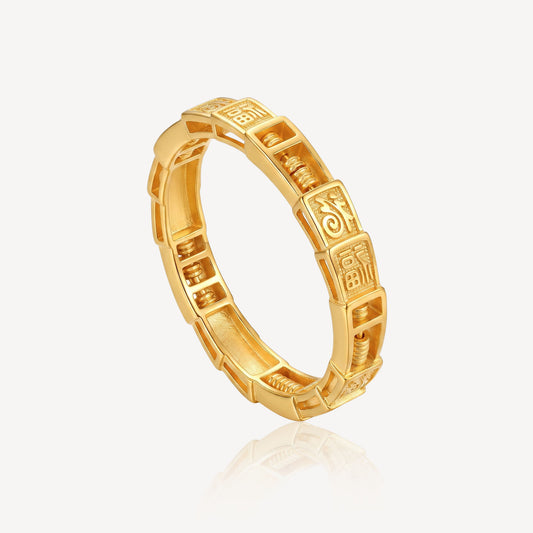 916 Gold 福气满满 Abacus Ring