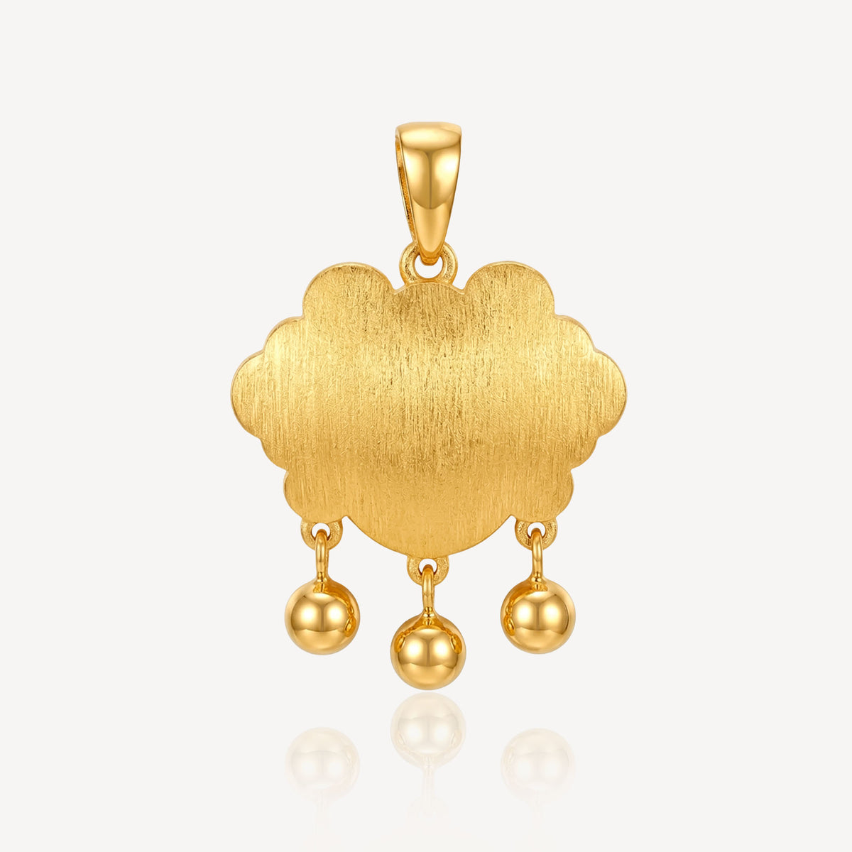 916 Gold 福 平安锁 Pendant