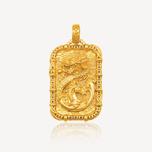 916 Gold 龙马精神 Pendant (Small)