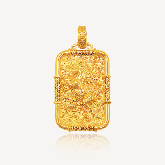 916 Gold 马到成功 Pendant (Small)
