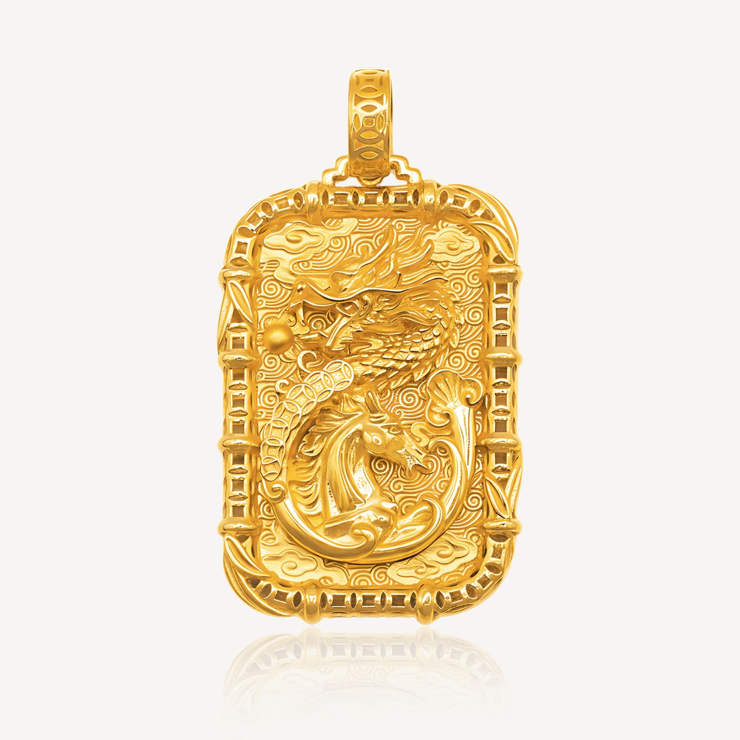 916 Gold 龙马精神 Pendant