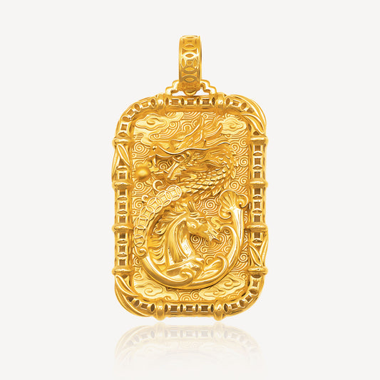 916 Gold 龙马精神 Pendant