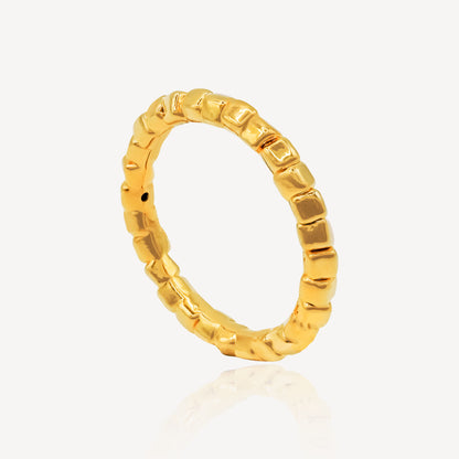 999 Gold Cube Ring