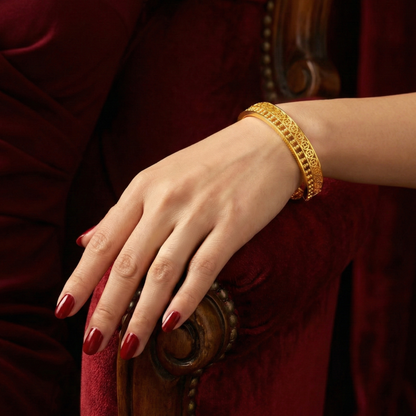 916 Gold Half Coin & Abacus Bangle