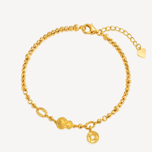 916 Gold Hulu with Coin Beads Bracelet - Top Gold Shop Gold Jewellery in singapore