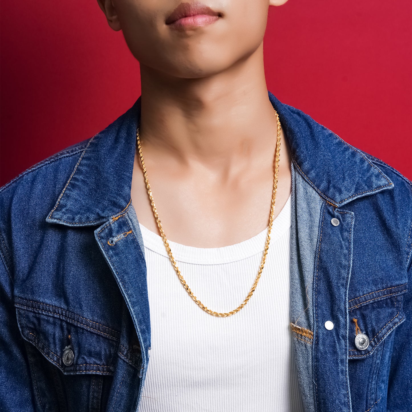 916 Gold Solid Rope Chain (40gm)