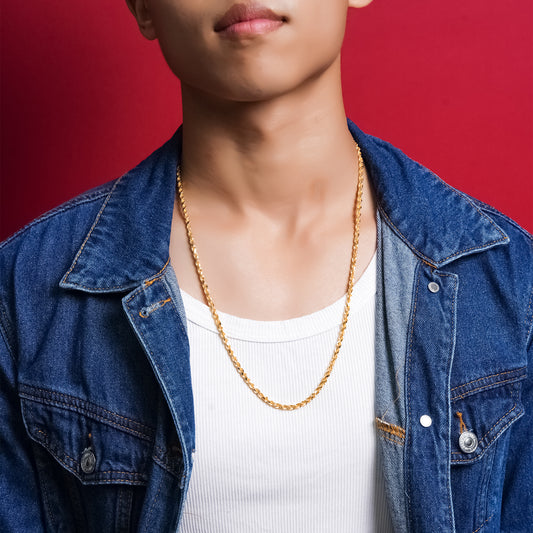 916 Gold Solid Rope Chain (40gm)