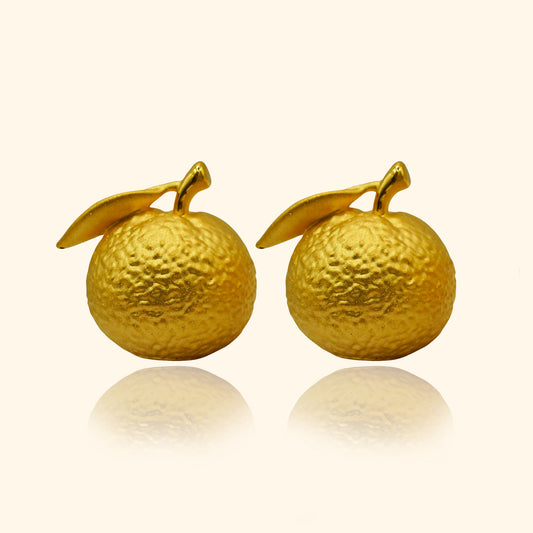 999 Gold Mandarin Orange Ornament (21mm) - Top Gold Shop