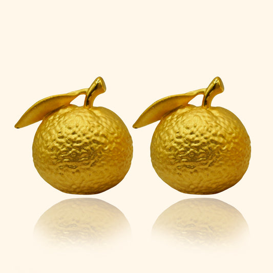 999 Gold Mandarin Orange Ornament (28mm) - Top Gold Shop