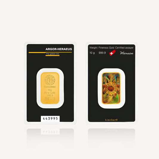 999.9 Gold Bar Argor-Heraeus Kinebar (10gm)