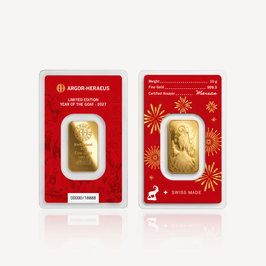 999.9 Gold Bar Goat Argor-Heraeus (10g)