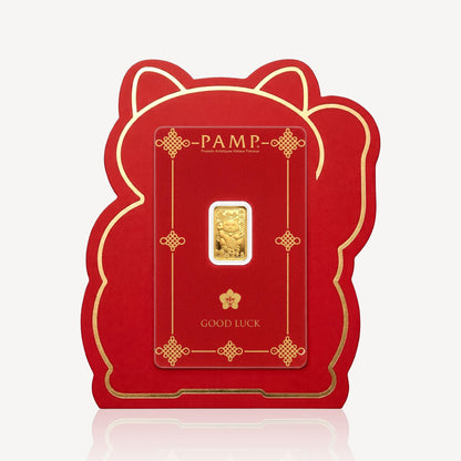 999.9 Gold Bar PAMP Lucky Cat (2.5g)