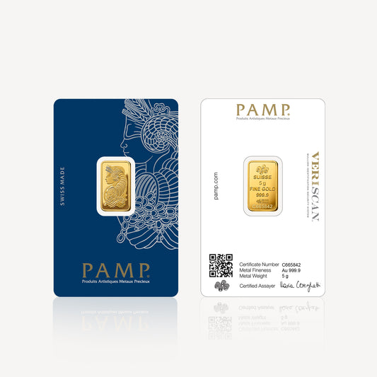 999.9 Goldbar PAMP Lady Fortuna (5gm)