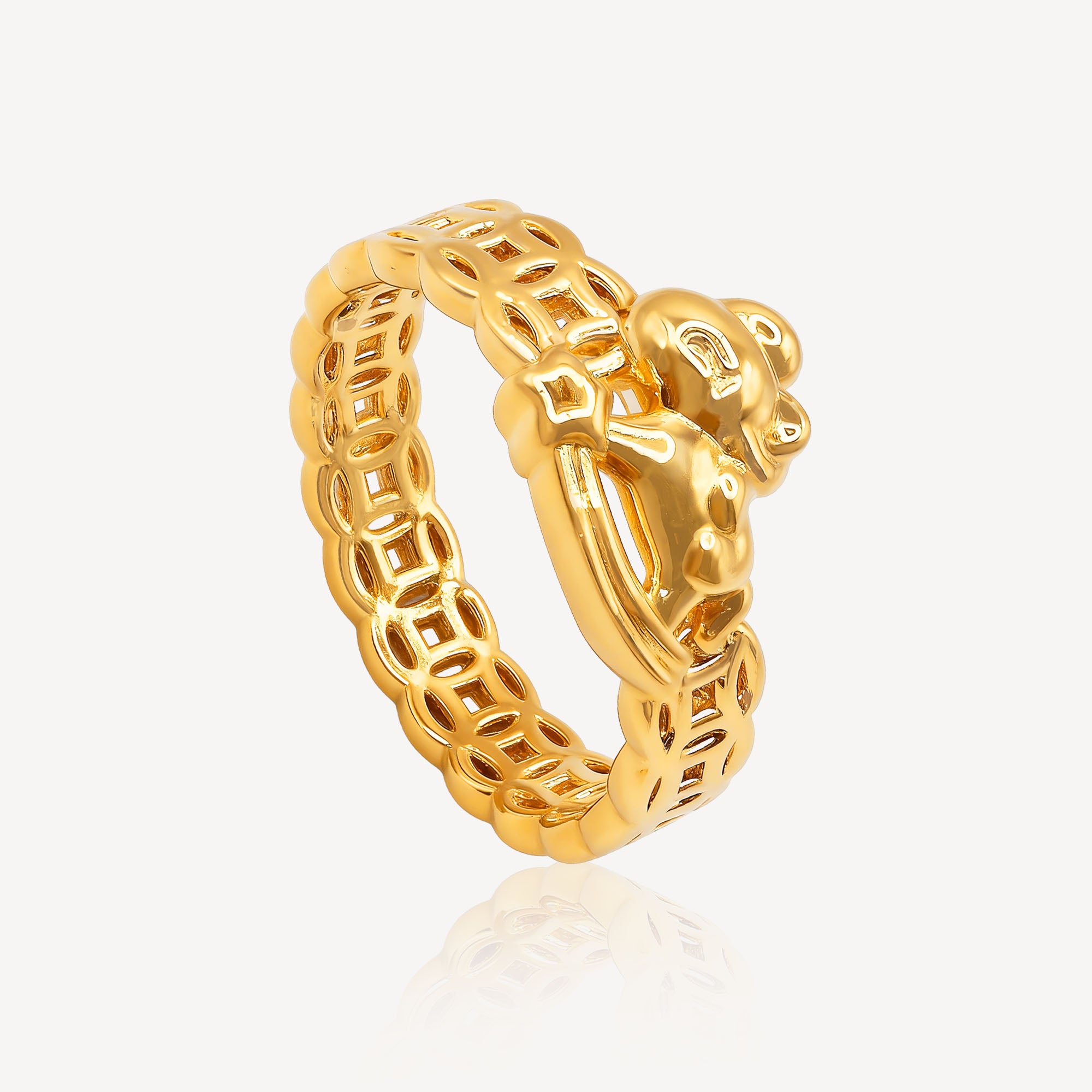 999 Coin Band with Horse Ring – Top Gold Shop
