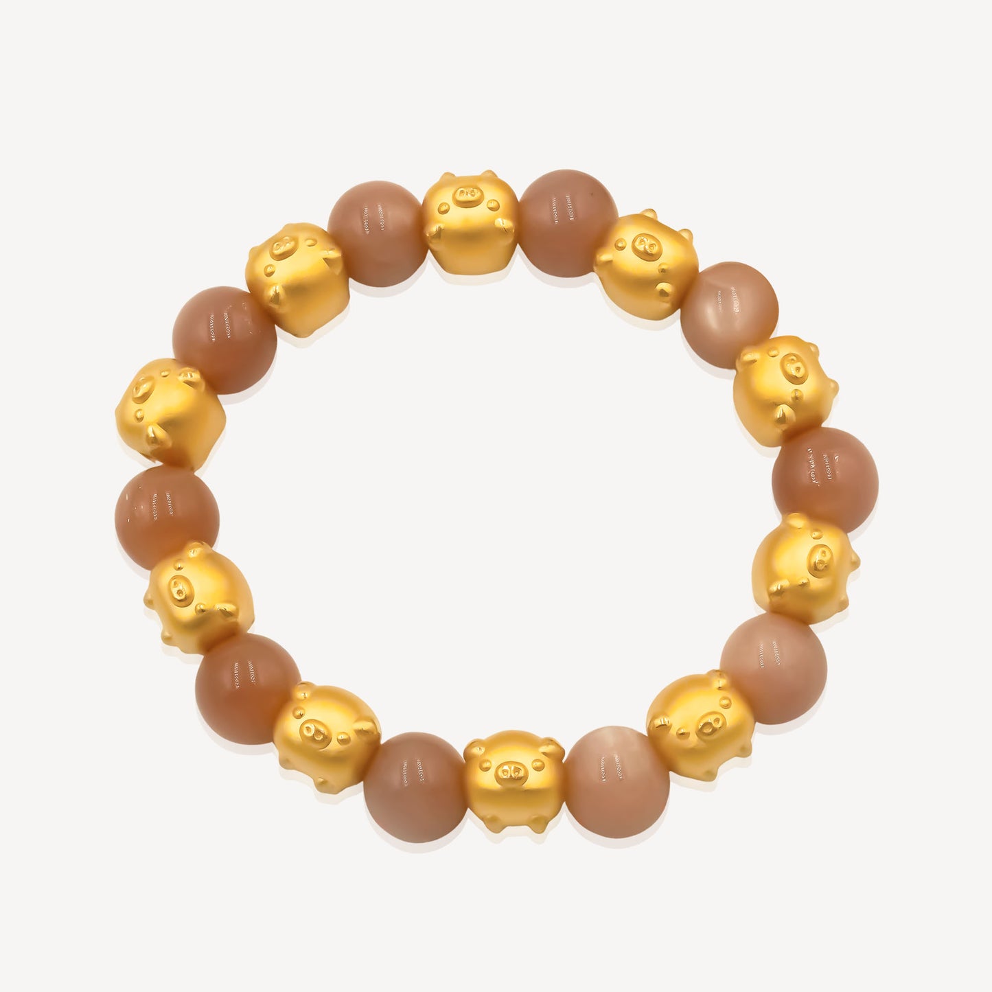 999 Gold 10 Pigs Bracelet