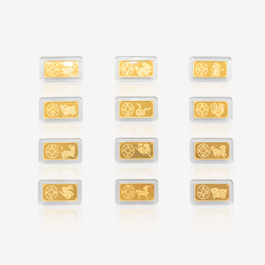 999 Gold 12 Zodiac (24gm) - Top Gold Shop Gold Jewellery in singapore
