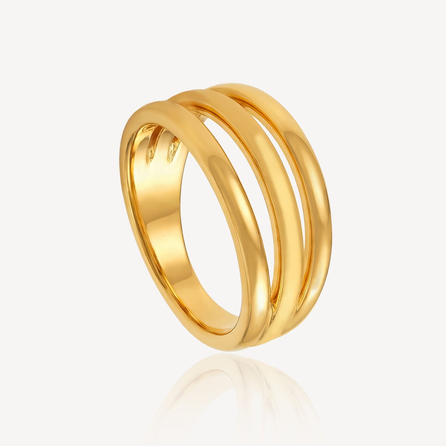 999 Gold 3 Link Ring