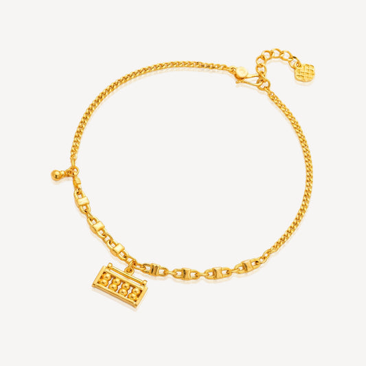 999 Gold Abacus Lock Bracelet