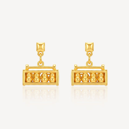 999 Gold Abacus Lock Earring