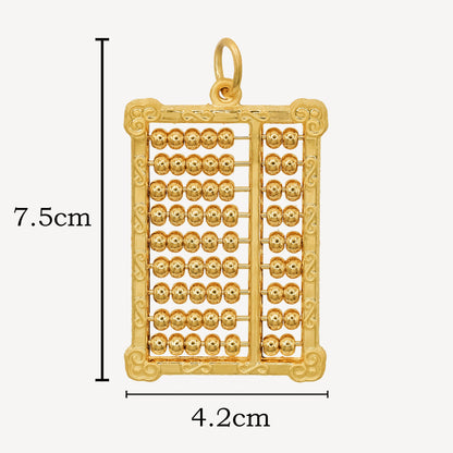 999 Gold Abacus Pendant