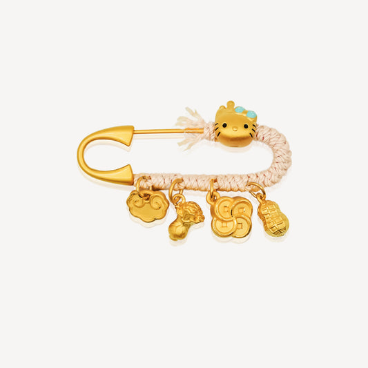 999 Gold Baby Safety Brooch Pins 8