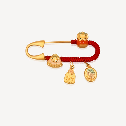 999 Gold Baby Safety Brooch 9