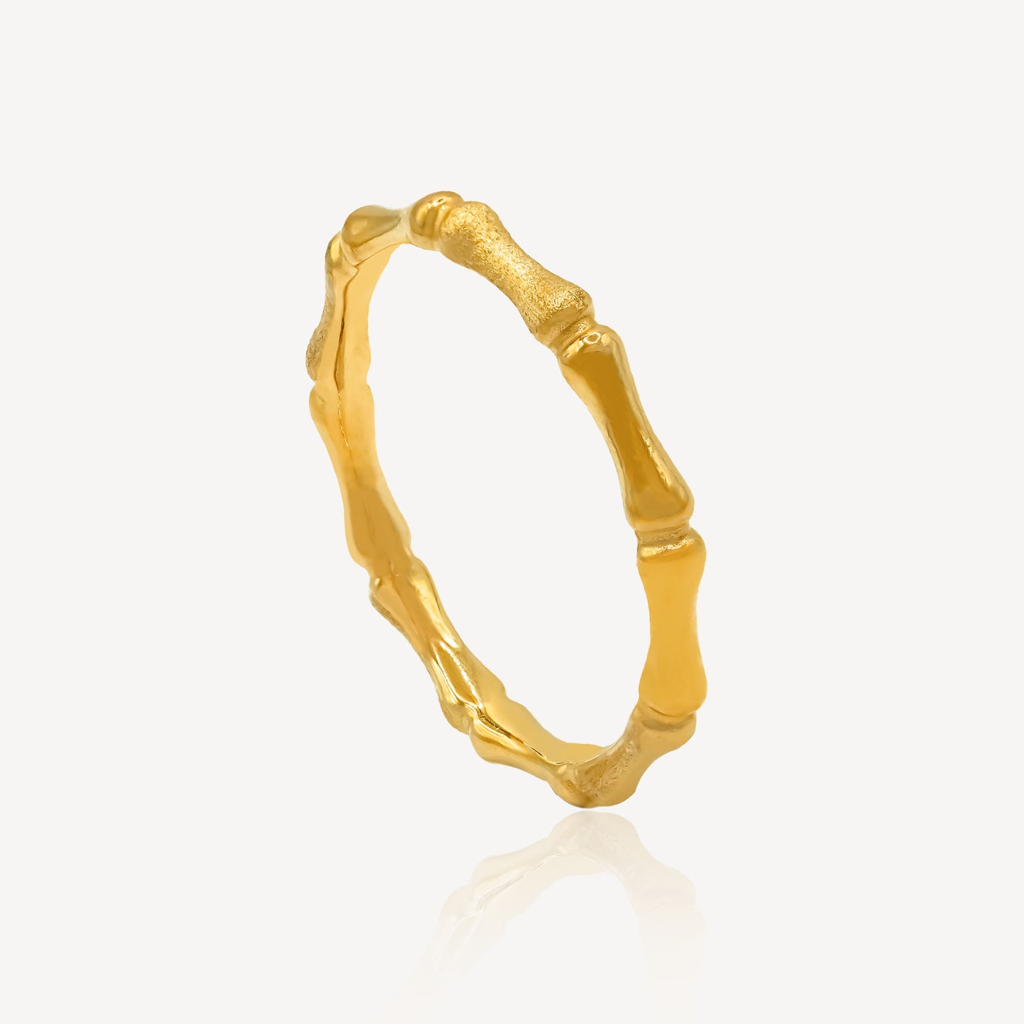 999 Gold Bamboo Ring